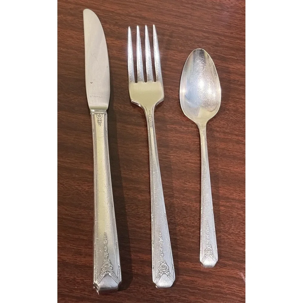 Set Of 3 Vintage Oneida Community Milady Silverware Flatware In Small Size*